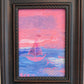 “Pin Dream” by Serg Graff Original Painting, Pink Sailboat Seascape, Coastal Art