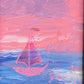 “Pin Dream” by Serg Graff Original Painting, Pink Sailboat Seascape, Coastal Art