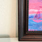 “Pin Dream” by Serg Graff Original Painting, Pink Sailboat Seascape, Coastal Art