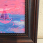“Pin Dream” by Serg Graff Original Painting, Pink Sailboat Seascape, Coastal Art