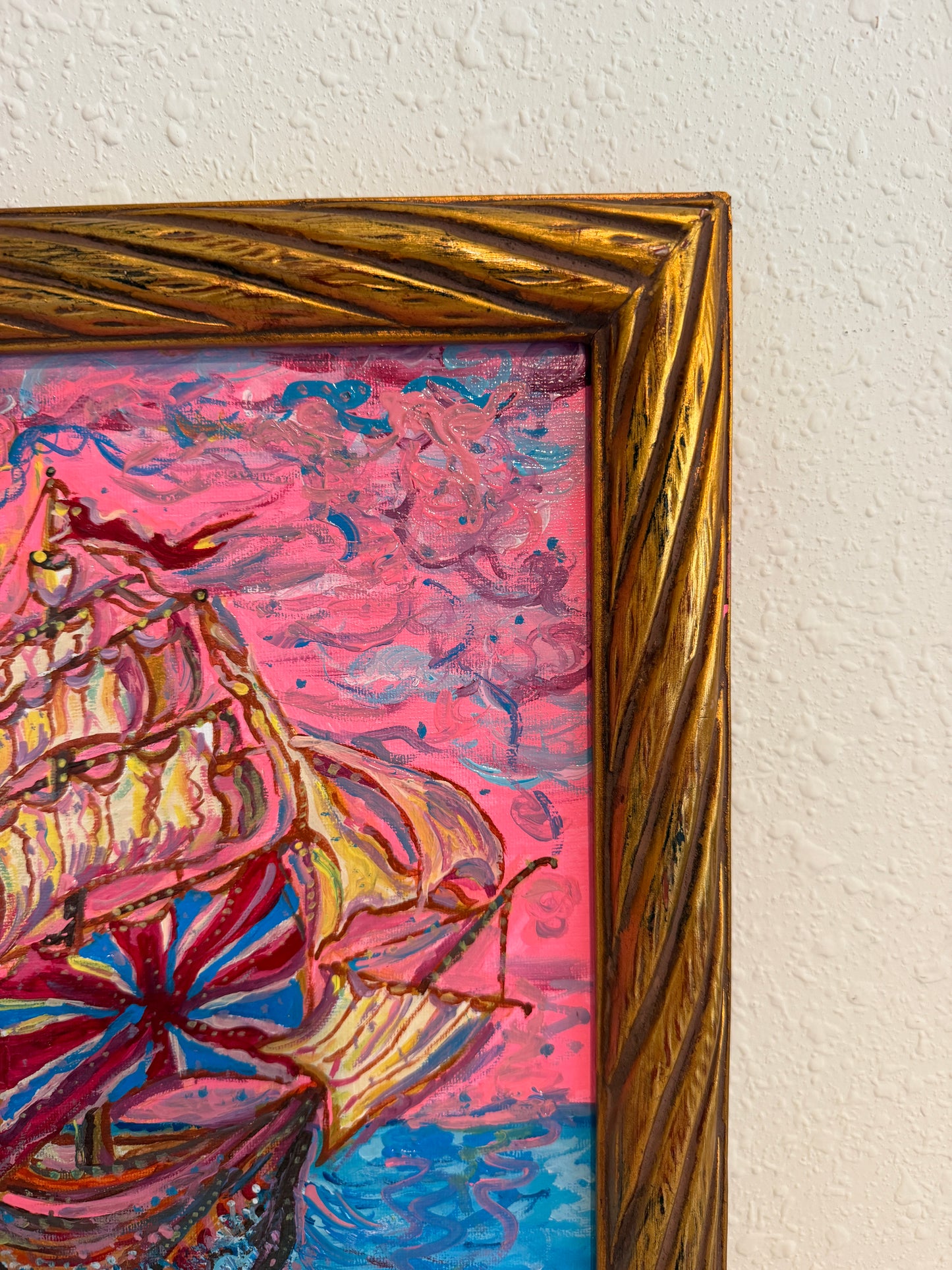 Serg Graff “Manifesto” Original Painting, Fantasy Ship Seascape, Nautical Art