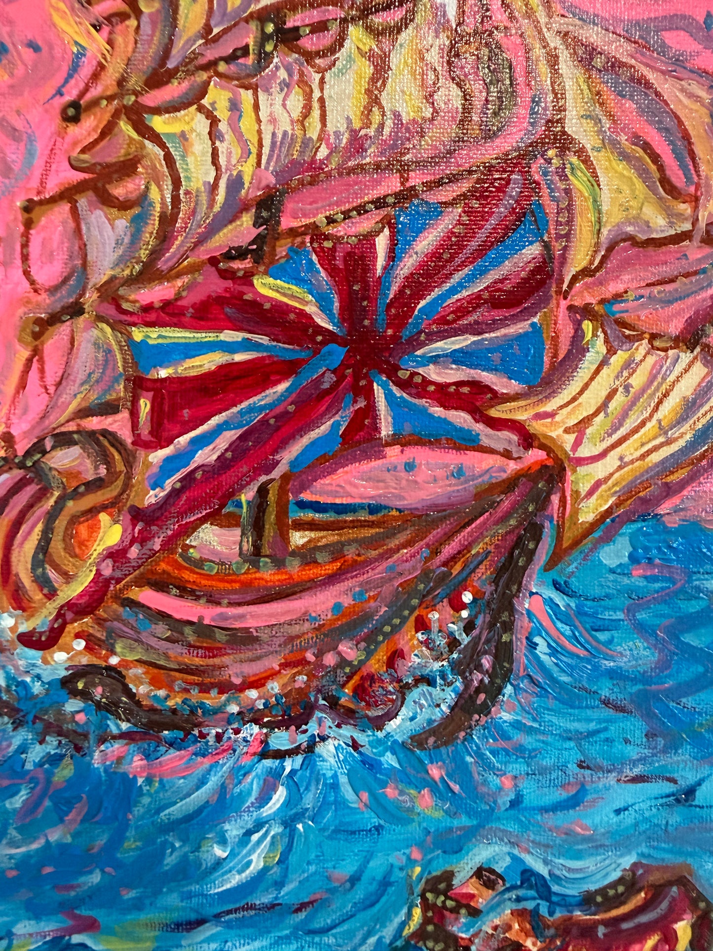Serg Graff “Manifesto” Original Painting, Fantasy Ship Seascape, Nautical Art