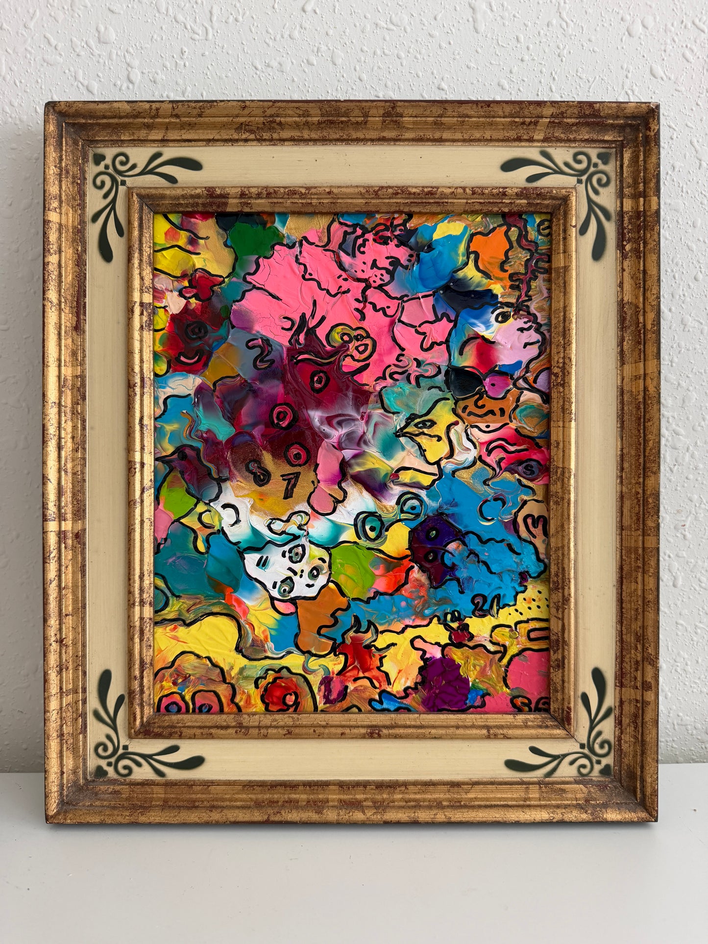 Serg Graff "The Relatives" Abstract Acrylic Painting Framed Outsider Art COA