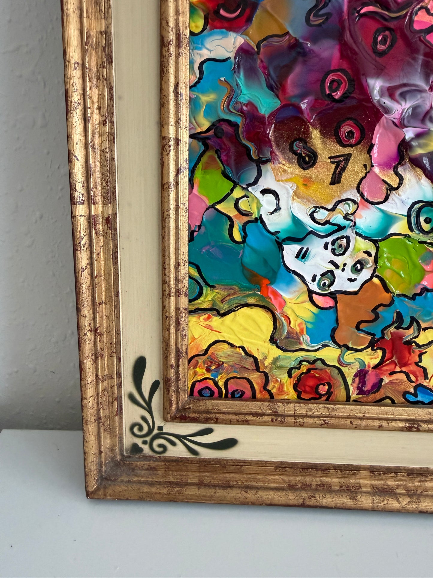 Serg Graff "The Relatives" Abstract Acrylic Painting Framed Outsider Art COA