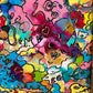 Serg Graff "Pets" Abstract Acrylic Painting Framed Outsider Art COA