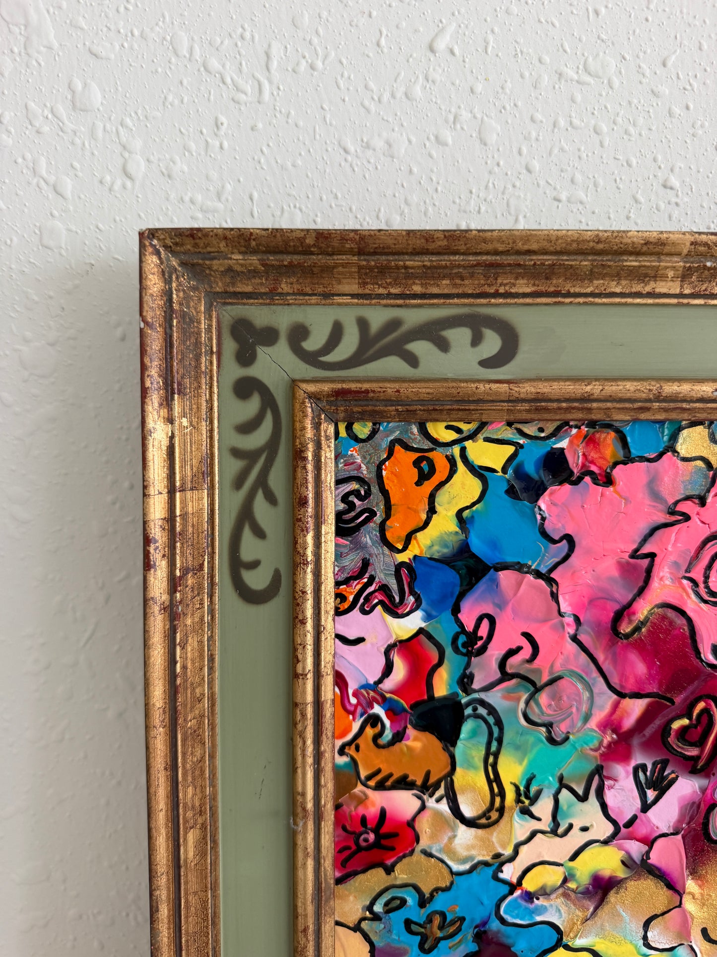 Serg Graff "Pets" Abstract Acrylic Painting Framed Outsider Art COA
