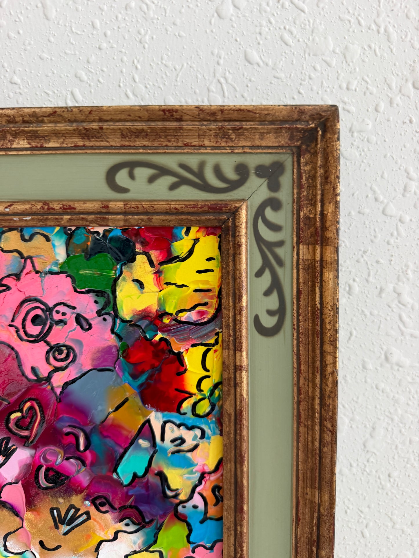 Serg Graff "Pets" Abstract Acrylic Painting Framed Outsider Art COA