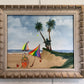 Magic Umbrella Beach Scene Painting by Serg Graff | Original Framed, COA