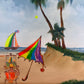 Magic Umbrella Beach Scene Painting by Serg Graff | Original Framed, COA