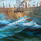 Vintage Oil Painting Tall Ship Seascape Signed K. Dossi Maritime Marine Art