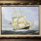 Original Oil painting on canvas, seascape, Sailing Ship, signed M.Downing