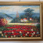 Vintage Impressionist Landscape Oil Painting Floral Meadow Countryside Scene