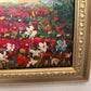 Vintage Impressionist Landscape Oil Painting Floral Meadow Countryside Scene