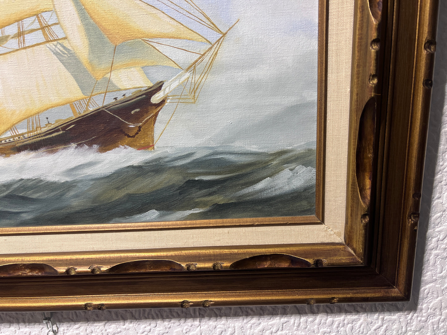 Original Oil painting on canvas, seascape, Sailing Ship, signed M.Downing