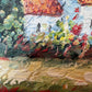 Vintage Impressionist Landscape Oil Painting Floral Meadow Countryside Scene