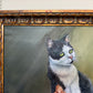 Signed Oil Painting of Three Cats, Cat Lover Wall Art, Framed Feline Portrait