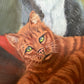 Signed Oil Painting of Three Cats, Cat Lover Wall Art, Framed Feline Portrait