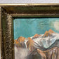 Vintage oil painting on canvas by Anna, Farm Landscape, Framed