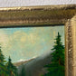 Vintage oil painting on canvas by Anna, Farm Landscape, Framed