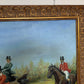 Huge Equestrian Fox Hunt Oil Painting, English Hunting Scene Art, Framed, Signed