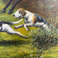 Huge Equestrian Fox Hunt Oil Painting, English Hunting Scene Art, Framed, Signed