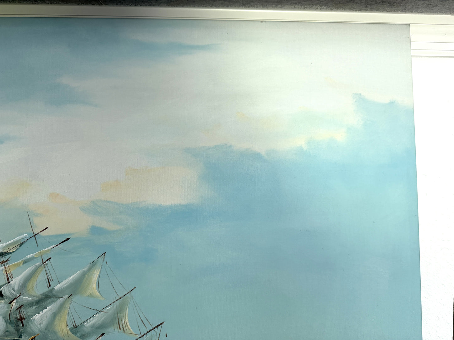 Listed Artist Hewett Jackson Original Oil Painting | Tall Ship Seascape | Large