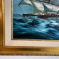 Original Oil painting on canvas, seascape, Sailing Ship, signed, framed