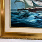 Original Oil painting on canvas, seascape, Sailing Ship, signed, framed