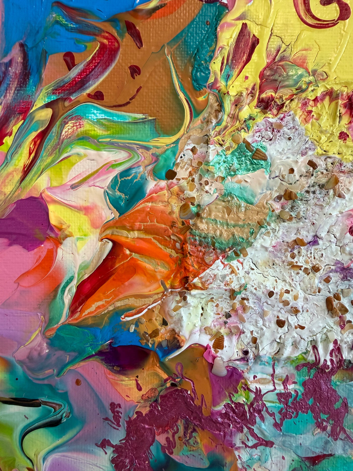 Serg Graff "Fabric of Joy" Abstract Painting Acrylic on Canvas Framed Art, COA