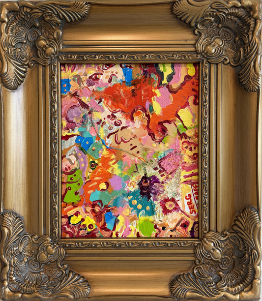 Serg Graff "Orange Dog" Abstract Painting Acrylic on Canvas Framed Art, COA