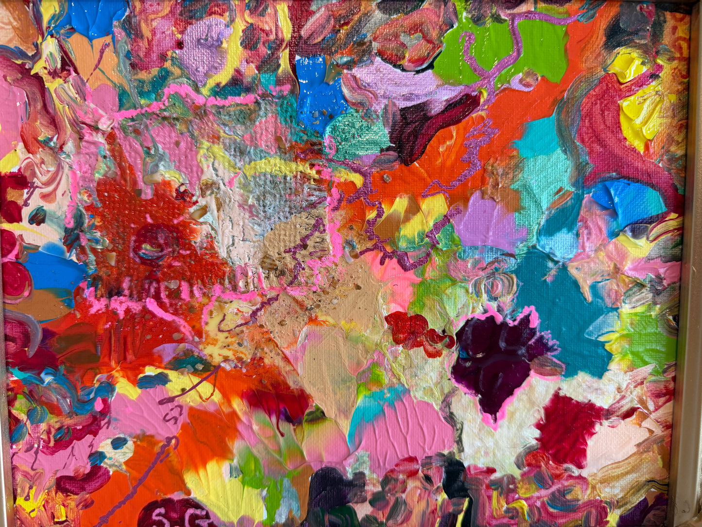 Serg Graff "Color Synapse" Abstract Painting Acrylic on Canvas Framed Art, COA