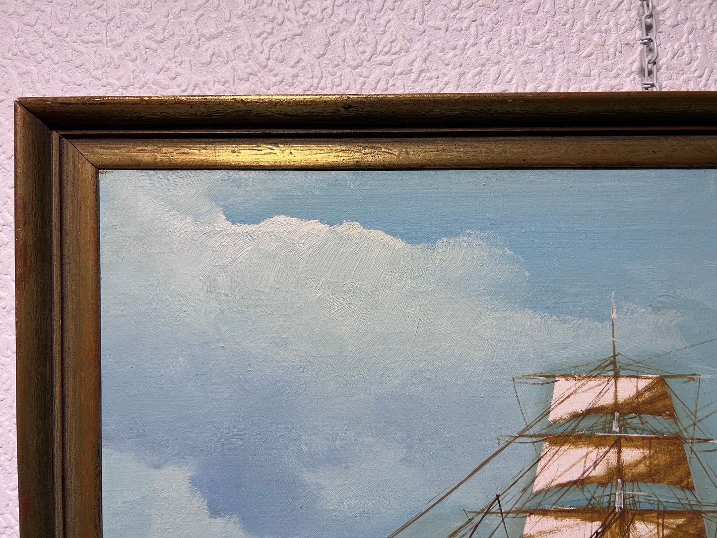 Listed Italian Artist Renato Longanesi Large oil painting on canvas Clipper ship