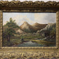 1894 Original Antique Oil painting on board, Rural Landscape, Monogrammed