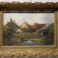 1894 Original Antique Oil painting on board, Rural Landscape, Monogrammed