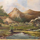 1894 Original Antique Oil painting on board, Rural Landscape, Monogrammed