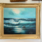Roal English Seascape Oil Painting Vintage Ocean Waves Coastal Marine Art