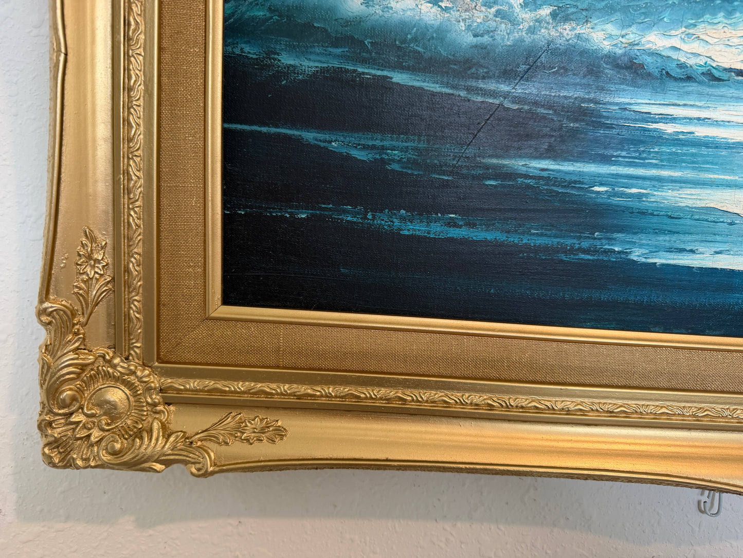 Roal English Seascape Oil Painting Vintage Ocean Waves Coastal Marine Art