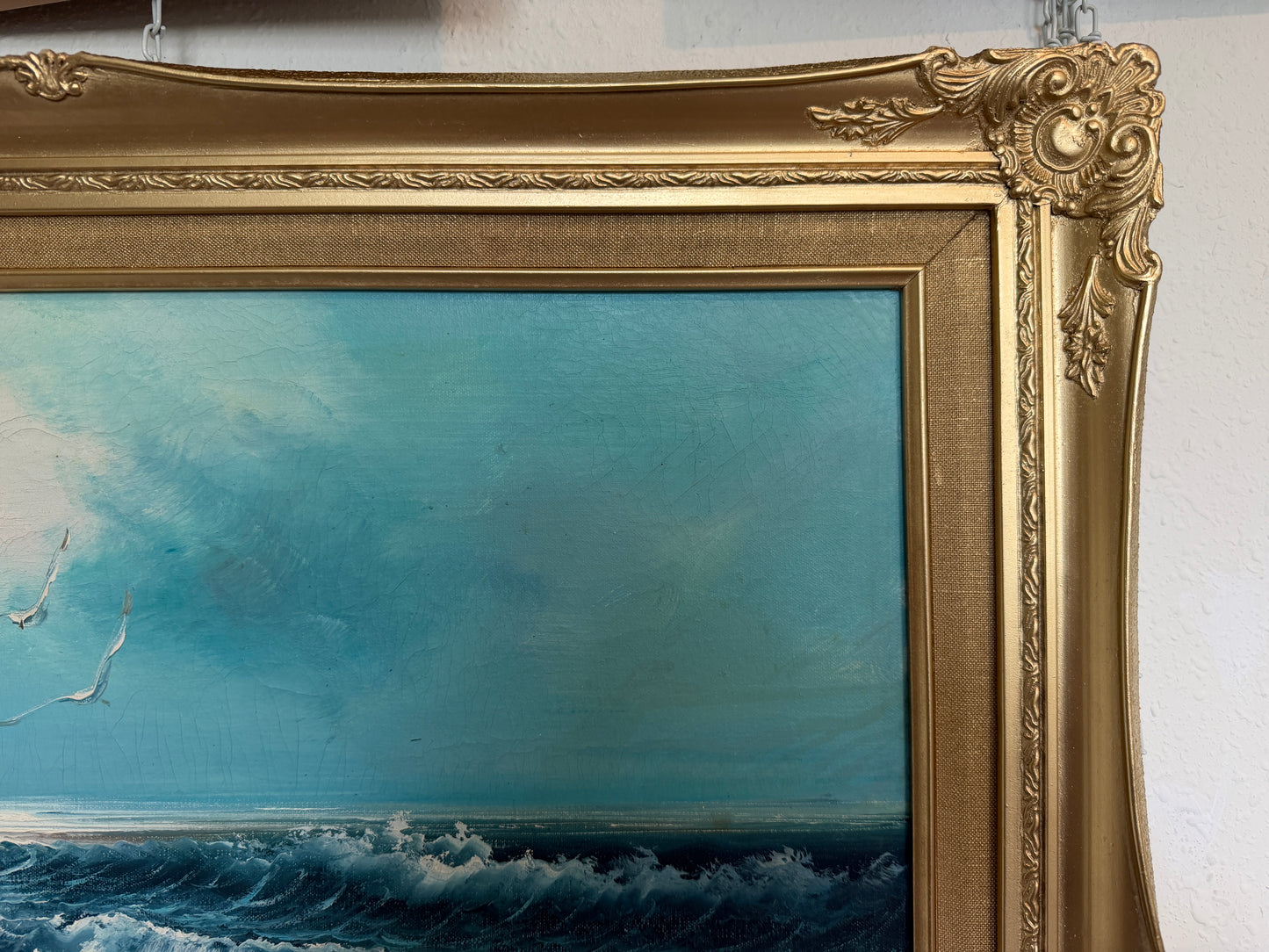Roal English Seascape Oil Painting Vintage Ocean Waves Coastal Marine Art