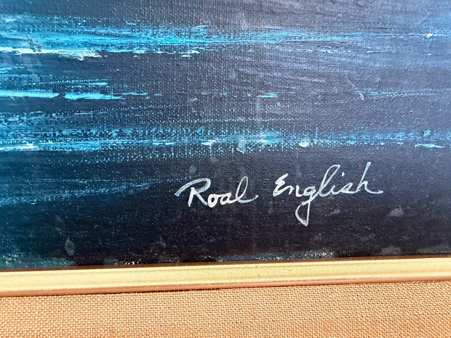 Roal English Seascape Oil Painting Vintage Ocean Waves Coastal Marine Art