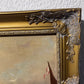 Original Antique 19th century Dutch Oil painting on canvas, Cityscape, Old town