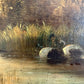 Antique European Romantic Lakeside Landscape with Windmill, attr. to H. Volpini