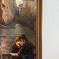 Antique 1913 Venetian/Italian School Canal Scene V. Campiniz Figures Landscape