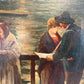 Antique 1913 Venetian/Italian School Canal Scene V. Campiniz Figures Landscape