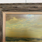Large Vintage Coastal Seascape Oil Painting Signed Pierro Ocean Waves Framed