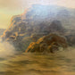 Large Vintage Coastal Seascape Oil Painting Signed Pierro Ocean Waves Framed