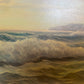 Large Vintage Coastal Seascape Oil Painting Signed Pierro Ocean Waves Framed