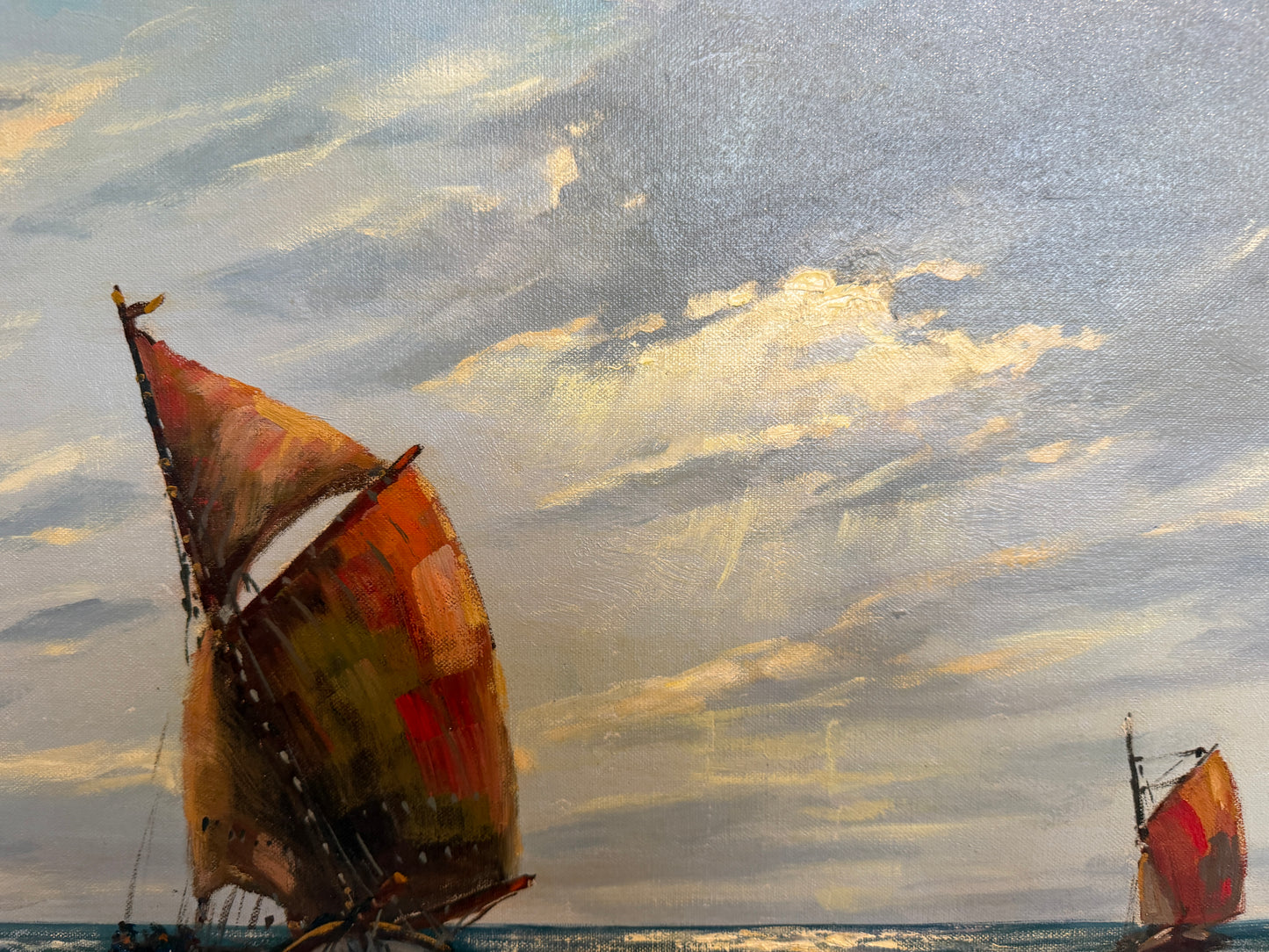 Gerhard Lukas Larsen (German 1911-1965) Oil canvas Vintage, Maritime, Seascape