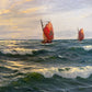Gerhard Lukas Larsen (German 1911-1965) Oil canvas Vintage, Maritime, Seascape