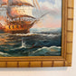 Original Marine Naval Battle Oil Painting Sailing Ships Seascape Framed, Signed