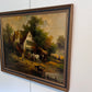 ✨ “At The Inn” by Henry T. Harvey – Vintage Oil Painting on Canvas, Framed